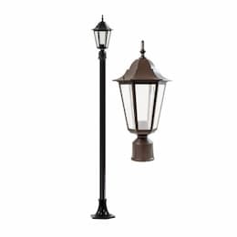 16W LED 8-ft Daniella Post Top Light, Single-Head, 120V, Bronze/Clear