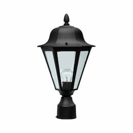 6W LED Daniella Post Top Fixture, Single-Head, 120V, Black/Frosted