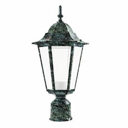 16W LED Daniella Post Top Fixture, Single-Head, 120V, Green/Frosted