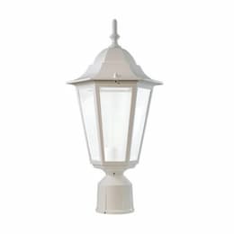 16W LED Daniella Post Top Fixture, Single-Head, 120V, White/Frosted