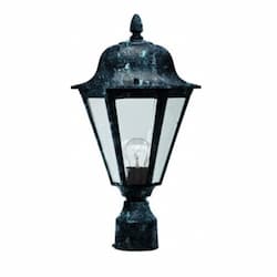 Dabmar 9W LED Daniella Post Top, Single-Head, A19, 120V, Verde Green/Clear