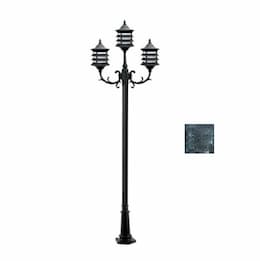 6W 10-ft LED Stephanie Lamp Post, Three-Head, A19, 120V, Verde Green