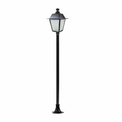 16W LED Lamp Post, Single-Head, E26, 85V-265V, Black/Frosted