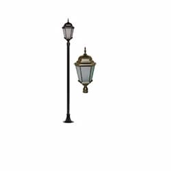 30W Single Head LED Light Post Fixture w/Clear Glass, Bronze