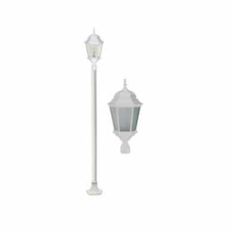 Dabmar 30W Single Head LED Light Post Fixture w/Frosted Glass, White