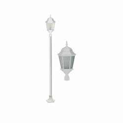 Dabmar 30W Single Head LED Light Post Fixture w/Clear Glass, White