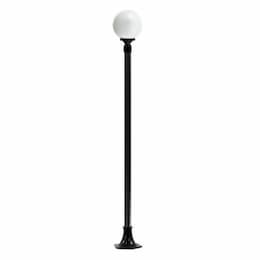 6W LED Globe Lamp Post, Single-Head, A19, 120V, Black
