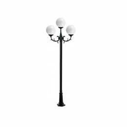 16W Emily Three Head LED Post Light Fixture, Black