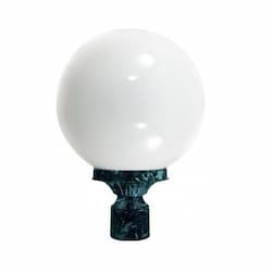 9W LED Post Top Globe Light, A19, GU24, 120V, Verde Green