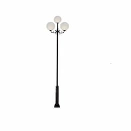 Dabmar 30W 16 Inch Three Globe LED Light Post Fixture, Bronze