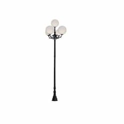 Dabmar 30W 16 Inch Five Globe LED Light Post Fixture, Black