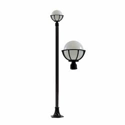 8-ft 6W LED Emily Globe Lamp Post, A19, 120V, Verde Green