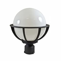 9W LED Emily Globe Post Top, A19, GU24, 120V, Black