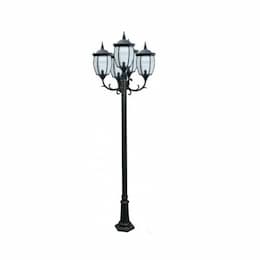 11-ft 6W LED Victoria Lamp Post, Five-Head, A19, 120V, 6500K, Black