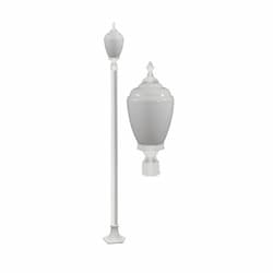 16W Alisa One Light LED Lamp Post w/Polycarbonate Lens, White