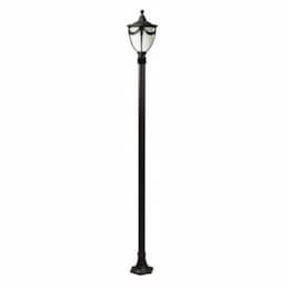 Dabmar 9W LED Rachel Single Head Lamp Post Light, GU24, 120V, 2700K, Black