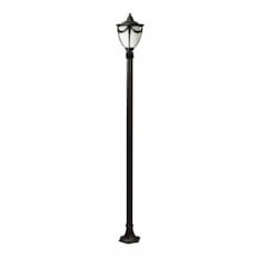 16W Rachel One Light LED Lamp Post w/Polycarbonate Lens, Black