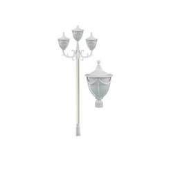 Dabmar 16W Rachel Three Light LED Lamp Post w/Polycarbonate Lens, White