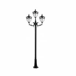 10-ft 6W LED Rachel Lamp Post, Three-Head, A19, 120V, Verde Green