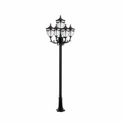 10-ft 6W LED Rachel Lamp Post, Five-Head, A19, 120V, Verde Green