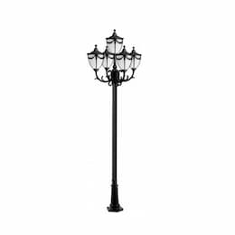 10-ft 9W LED Rachel Lamp Post, Five-Head, A19, GU24, 120V, White