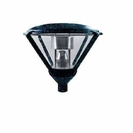 30W Diamond LED Post Top Light Fixture w/Clear Lens, Verde Green