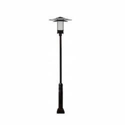 11-ft 30W LED Large Hat Top Lamp Post, 85V-285V, Verde Green/Frosted