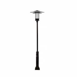 11-ft 30W LED Large Hat Top Lamp Post, 85V-285V, Verde Green/Frosted