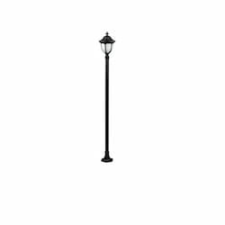 16W Showcase One Light LED Post Light Fixture w/White Lens, Black