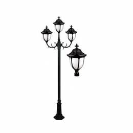 11-ft 16W LED Showcase Lamp Post, Three-Head, 120V, White