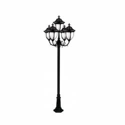 11-ft 9W LED Showcase Lamp Post, Five-Head, A19, GU24, 120V, White