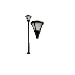 120W Cone Shape LED Lamp Post w/Mogul Base, Prismatic Lens, Black