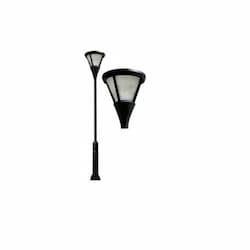 75W Cone Shape LED Lamp Post w/Mogul Base, Prismatic Lens, Black