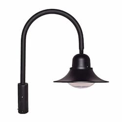 60W Single Arm Drop Post LED Post Top Fixture, 3000K, Black