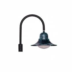 60W Single Arm Drop Post LED Post Top Fixture, 3000K, Verde Green