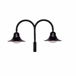 60W Two Arm Drop Post LED Post Top Fixture, 3000K, Black