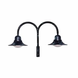 Dabmar 60W Two Arm Drop Post LED Post Top Fixture, 3000K, Verde Green