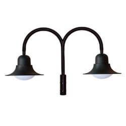 Two Headed Goose Neck Post Light Fixture w/o Bulb, 120V, Black