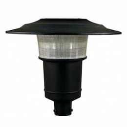 Post Top Light Fixture w/ Prismatic Lens w/o Bulb, 120V, Black