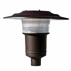 20W LED Post Top Light Fixture w/ Prismatic Lens, 120V-277V, 3000K, BZ