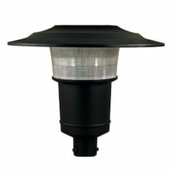 30W LED Post Top Light Fixture w/ Prismatic Lens, 85V-265V, 6500K, BK