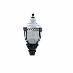 120W Clear Acorn LED Post Top Fixture, Black