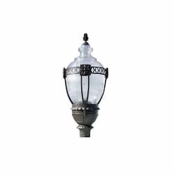 120W Clear Acorn LED Post Top Fixture, Bronze