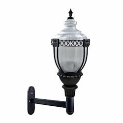 Dabmar 75W LED Wall Fixture w/ Clear Acorn Shade, Black Finish