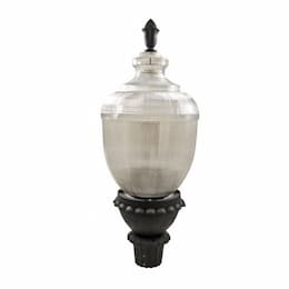 75W LED Post Top Fixture, Clear Acorn Shade w/ Black Finish