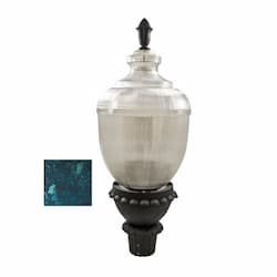 Dabmar 75W LED Post Top Fixture, Clear Acorn Shade w/ Verde Green