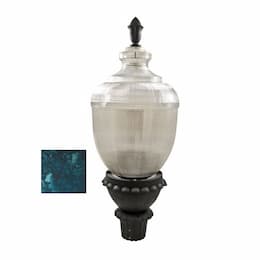 Dabmar 75W LED Post Top Fixture, Clear Acorn Shade w/ Verde Green