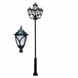 Dabmar 30W Five Light Acorn LED Lamp Post Fixture, Verde Green