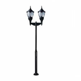 Dabmar 120W Two Light Dark Sky Top Acorn LED Lamp Post Fixture w/PC Lens, Black