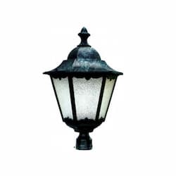 30W Lantern LED Post Top Fixture w/Crackled Glass, Verde Green